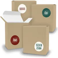 Itenga Adventskalender zum Füllen 24x Quader BRAUN + Sticker V08 Z27