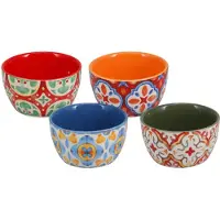 Home & Styling Schalen-Set 4-teilig aus Steinzeug 10x10x5,5 cm – Bunte Tapas-Schalen & Dessertschüsseln