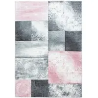 KADIMA DESIGN Teppich Flur Kariert Pflegeleicht Waschbar Strapazierfähig Wohnzimmer Schlafzimmer Pink 280x370 cm ‚Äì MONZA von