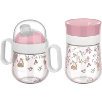 Mepal Kinderbecher "Trinklernbecher Antitropf & 360 Grad Mio 200 & 300 ml 2er Set", bunt (fairy garden), B:2cm H:2cm, Silikon, Trinkgefäße, Kinderbecher, Spülmaschinenfest