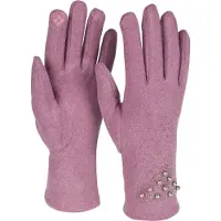 StyleBREAKER Fleecehandschuhe "Touchscreen Handschuhe mit Strass und Perlen" 1 Stk.