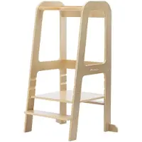 Bebeconfort Hoya, Montessori Lernturm Kinder, 1,5–6 Jahre (10–30 kg), 3-Stufig Höhenverstellbar, 6,2 kg Leichter Tritthocker Kinder, Natural Wood
