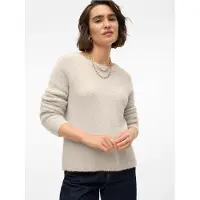 Vero Moda Strickpullover "VMPUFF LS O-NECK PULLOVER BOO" Materialmix