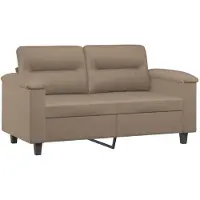 vidaXL 2-tlg. Sofagarnitur mit Kissen Cappuccino-Braun Kunstleder