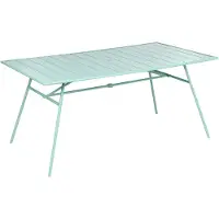 Beliani Gartentisch Mintgrün Eisen 160 x 90 cm Rechteckig Pulverbeschichtet Modernes Design Outdoormöbel Gartenmöbel Esstisch