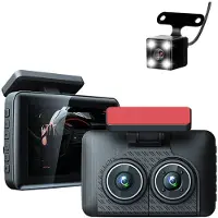 Wella 4 Zoll IPS HD 1080P Auto DVR Recorder Dashcam IR Nachtsicht Weitwinkel Parkmonitor Kamera Front-Innen-Rückkamera