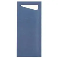 Prime Guest Bestecktasche Prime Fit in Dunkelblau 85 x 190 mm, mit 2-lagiger Tissue-Serviette in Weiß -500 Stück