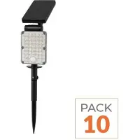 Silamp 10er-Pack – 3-CCT-LED-Außenstrahler zum Einstecken, IP65, solarbetrieben, 8 W, 1150 lm, 144 lm/W, mit Bewegungsmelder