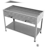 ChattenGlut Professional Holzkohlebräter 6er, verchromter Stahlrost, Kohlekasten 3-fach höhenverstellbar, B 1140 x T 530 x H 800 mm, Standgerät