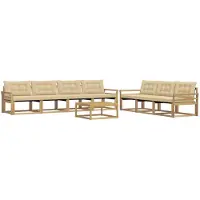 vidaXL Outdoor-Sofagarnitur 8 pcs Weiß und Beige