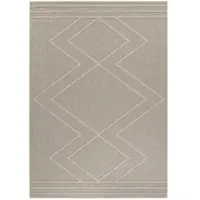 KADIMA DESIGN Outdoor Teppich Boho Wetterfest Waschbar Strapazierfähig | Beige 80x150 cm Balkon Terrasse Fußbodenheizung geeignet | IMST –