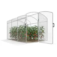 Outsunny Foliengewächshaus 3x2x1,95 m Tunnel-Gewächshaus Winddichtes Tomatenhaus