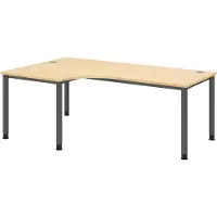 Bümö Schreibtisch Serie-H - Nachbildung Ahorn, Gestell: Graphit, Größe: Eckschreibtisch 200 x 120 cm