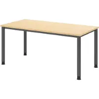 Bümö Schreibtisch Serie-H - Nachbildung Ahorn, Größe: 160 x 80 cm, Gestell: Graphit