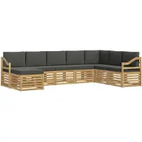 vidaXL Outdoor-Sofagarnitur 8 pcs Weiß und Anthrazit