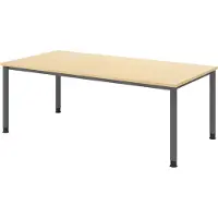 Bümö Schreibtisch Serie-H - Nachbildung Ahorn, Gestell: Graphit, Größe: 200 x 100 cm