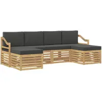 vidaXL Sofagarnituren 6 pcs Weiß und Anthrazit 245 x 122,5 x 73 cm