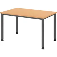 Bümö Schreibtisch Serie-H - Nachbildung: Buche, Größe: 120 x 80 cm, Gestell: Graphit