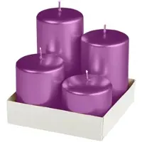 Kopschitz Kerzen Adventset Stumpenkerzen Metallic Matt Beere Ø 60 mm, 4 Stück