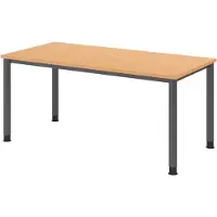 Bümö Schreibtisch Serie-H - Nachbildung: Buche, Größe: 160 x 80 cm, Gestell: Graphit