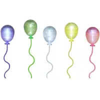 Harms Import Solar-Ballon 5er-Set Kunststoff LED rot grün blau gelb weiß Luftballon Garten