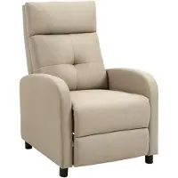 Novzep Relaxsessel mit Liegefunktion, ausfahrbares Fußteil, Taschenfederkern, bis 150 kg, Beige