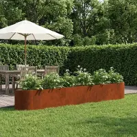 vidaXL Möbel Hochbeet im Garten Wetterfeststahl 300 x 40 x 40 cm Stahl - Beete CC2674