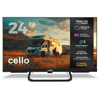 Cello 24″ Smart Camping LED TV mit Tizen OS by Samsung, Triple Tuner, Pitch Perfect Sound, 12V/24V/230V Multispannung, ideal für Wohnmobil & Wohnwagen