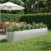 vidaXL Möbel Hochbeet im Garten Verzinkter Stahl 380 x 40 x 40 cm Stahl - Beete CC2677