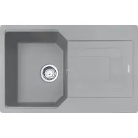 Franke Spüle URBAN UBG 611-78 in STEINGRAU mit Drehexcenterbedienung Edelstahl / Ausschnittmaß 760 x 480 mm R15 / Granitspüle