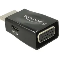 DeLOCK 65902, HDMI A, VGA, Schwarz