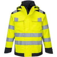 Portwest MV70 Modaflame Regen Multi-Norm Arc-Jacke Yellow/Navy Gr. 4XL