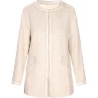 Dreimaster Mantel Mantel Damen hellbeige Glitzer