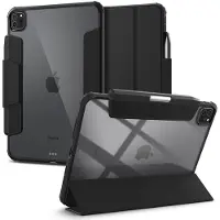Spigen Ultra Hybrid Pro Entwickelt f r iPad Pro 11 Zoll H lle M4 (2024) mit transparenter R ckseite und Stifthalter - Schwarz
