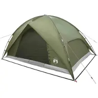 vidaXL Campingzelt mit Regenhaube wasserdicht 4 Personen Olivgrün