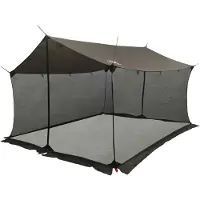 vidaXL Camping-Tarp mit Netzwänden Braun Grau 340 x 260 x 220 cm