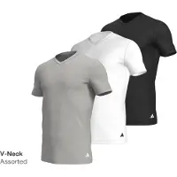 Adidas Basic T-Shirt 3x Größe L Assorted 4AM012-908-L V-Ausschnitt - 3PK