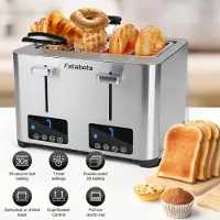 StarTech.com Toaster - 4 Scheiben Dual-Control - 1500 W - 7 Bräunungsstufen - extra breite Schlitze - Krümelschublade - Staubschutz - Edelstahl Silber