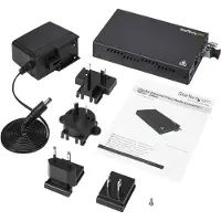 StarTech.com Gigabit Ethernet Kupfer auf LWL Medienkonverter - SM LC - 20 Km - Ethernet Medienkonverter - GbE Konverter - Medienkonverter