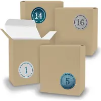 Itenga Adventskalender zum Füllen 24x Quader BRAUN + Sticker V08 Z01