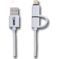 2GO 795637, 1 m, USB A, Micro-USB B/Lightning, Weiß