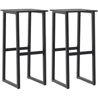 vidaXL Barhocker 2 Stk. Schwarz 38x38x80 cm Pulverbeschichteter Stahl