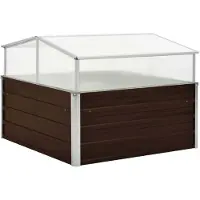 vidaXL Gewächshaus Braun 100 x 100 x 85 cm Verzinkter Stahl