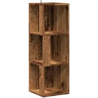 vidaXL Eckregal Altholz-Optik 33x33x100 cm Holzwerkstoff
