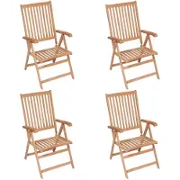 vidaXL Verstellbare Gartenstühle 4 Stk. Massivholz Teak