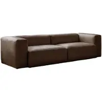 KAWOLA Sofa CELESTE 4-Sitzer Leder dunkelbraun