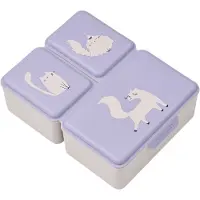 Liewood Driss Gemusterte Brotdose, Cat/Warm Lilac
