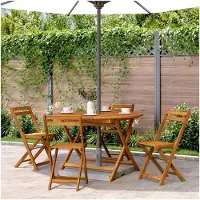 Markenlos Klappbarer Gartentisch 110 cm aus massivem Akazienholz