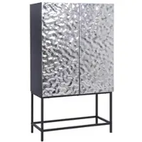 Momax Highboard Marlene Schwarz/Edelstahlfarben