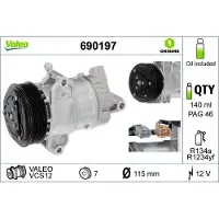 Valeo Kompressor, Klimaanlage ORIGINS - NEW O.E. TECHNOLOGIE 690197